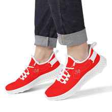 Load image into Gallery viewer, Ti Amo I love you - Exclusive Brand  - Red -  Double Heart - Womens Mesh Knit Shoes - White Soles
