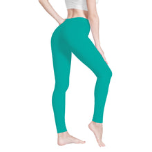 Load image into Gallery viewer, Ti Amo I love you - Exclusive Brand  - Teal -  White Daisy -  Yoga Leggings
