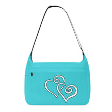 Load image into Gallery viewer, Ti Amo I love you - Exclusive Brand - Picton Blue - Double White Heart - Journey Computer Shoulder Bag
