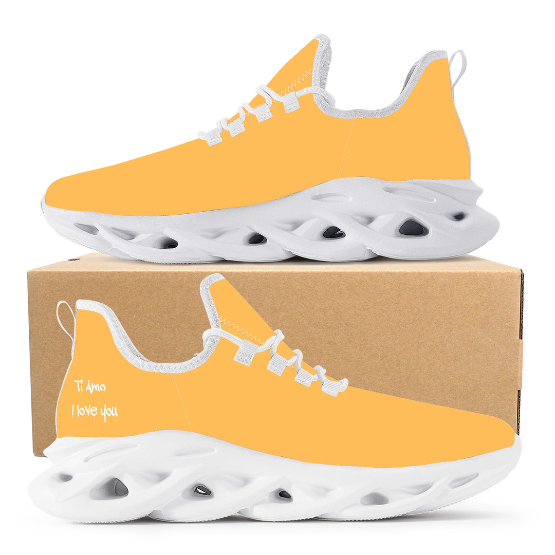 Ti Amo I love you - Exclusive Brand  - Light Orange - Mens / Womens - Flex Control Sneakers- White Soles