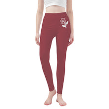 Load image into Gallery viewer, Ti Amo I love you - Exclusive Brand  - Copper Rust  -  White Daisy -  Yoga Leggings
