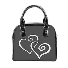 Load image into Gallery viewer, Ti Amo I love you  - Exclusive Brand - Davy&#39;s Grey - Double White Heart - Shoulder Handbag
