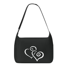 Load image into Gallery viewer, Ti Amo I love you - Exclusive Brand - Black Pepper - Double White Heart - Journey Computer Shoulder Bag
