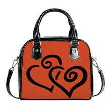 Load image into Gallery viewer, Ti Amo I love you - Exclusive Brand - Punch - Double Black Heart -  Shoulder Handbag
