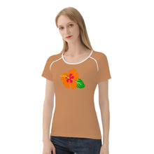 Load image into Gallery viewer, Ti Amo I love you - Exclusive Brand  - Whiskey - Hawaiian Flower - Women&#39;s T shirt - Sizes XS-2XL
