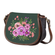 Load image into Gallery viewer, Ti Amo I love you - Exclusive Brand - Mineral Green - Floral Bouquet - Saddle Bag
