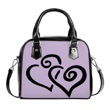 Load image into Gallery viewer, Ti Amo I love you - Exclusive Brand - Lavender Gray - Double Black Heart -  Shoulder Handbag
