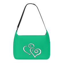 Load image into Gallery viewer, Ti Amo I love you - Exclusive Brand - Algae Green - Double White Heart - Journey Computer Shoulder Bag
