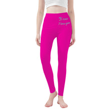 Load image into Gallery viewer, Ti Amo I love you - Exclusive Brand  - Hollywood Cerise - Pastel Lettering - Yoga Leggings
