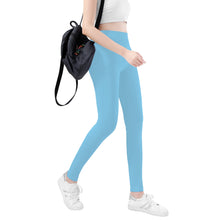 Load image into Gallery viewer, Ti Amo I love you - Exclusive Brand  - Baby Blue -  White Daisy -  Yoga Leggings
