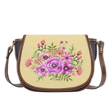 Load image into Gallery viewer, Ti Amo I love you - Exclusive Brand - Medium Champagne - Floral Bouquet - Saddle Bag
