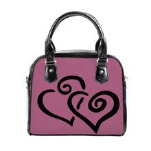 Load image into Gallery viewer, Ti Amo I love you - Exclusive Brand - Rose Gold 2 - Double Black Heart -  Shoulder Handbag
