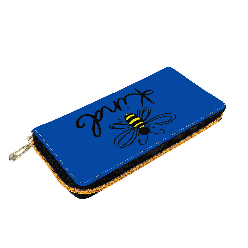 Ti Amo I love you - Exclusive Brand  - Dark Blue - Bee Kind - Zipper Purse Clutch Bag