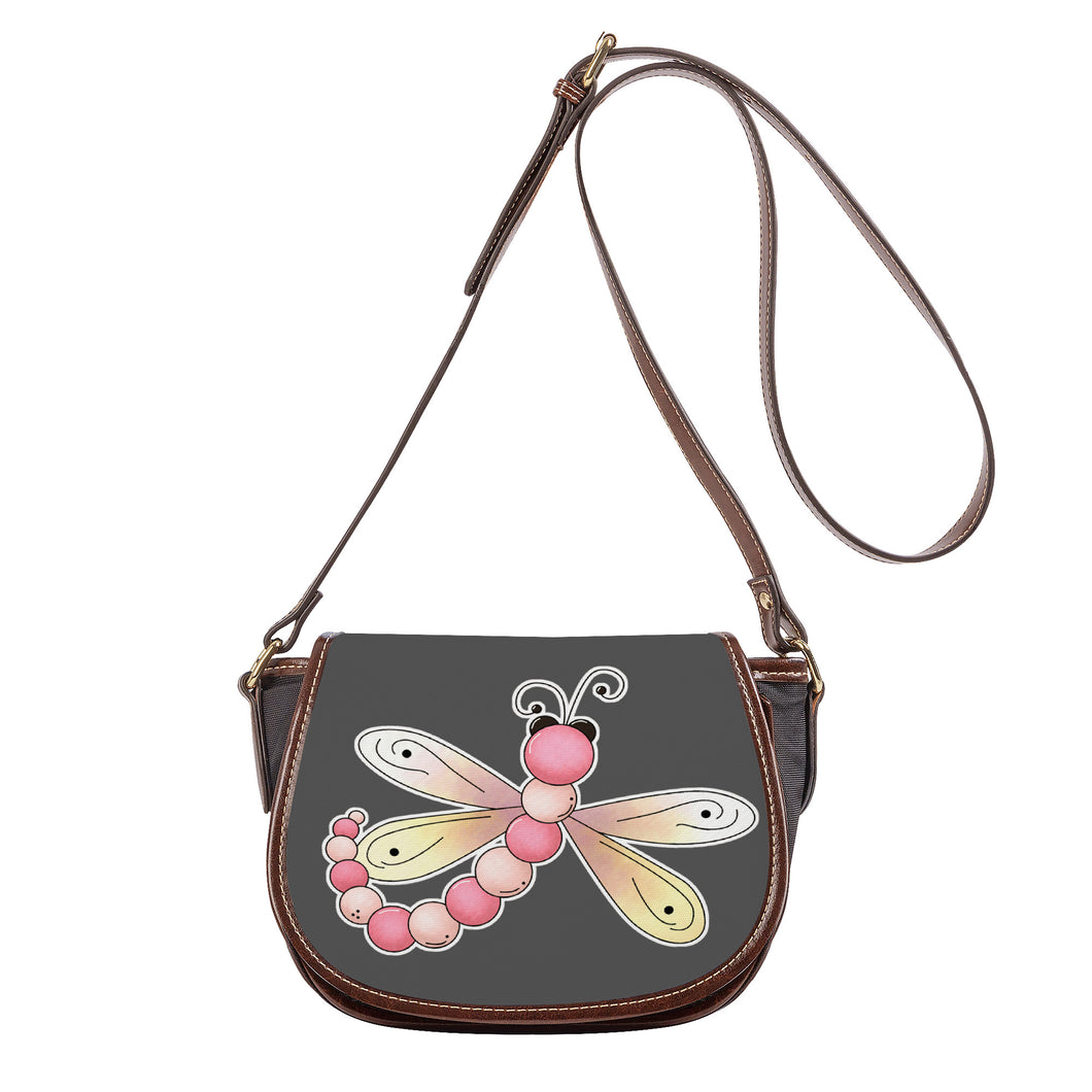 Ti Amo I love you - Exclusive Brand  - Davy's Grey - Dragonfly - Saddle Bag