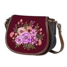 Load image into Gallery viewer, Ti Amo I love you - Exclusive Brand - Maroon Oak - Floral Bouquet - Saddle Bag
