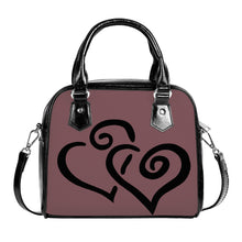 Load image into Gallery viewer, Ti Amo I love you - Exclusive Brand - Rose Brown - Double Black Heart -  Shoulder Handbag
