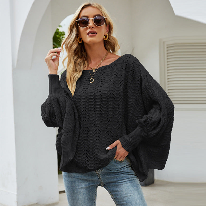 White or Black - V-Neck  Long Sleeved Pullover Sweater - Sizes S-XL