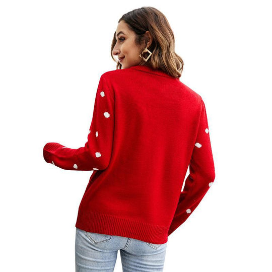 Womens - Christmas Long Sleeve Round Neck Pullover Shirt Christmas - Sizes S-XL