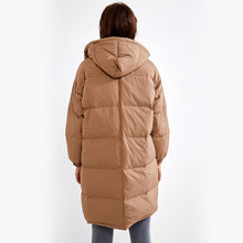 Load image into Gallery viewer, Womens Zipper Outdoor Thick Medium Length Hooded Down Jacket
