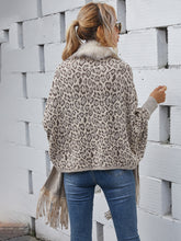 Load image into Gallery viewer, Womens Leopard Sweater Autumn / Winter Wool Collar Cardigan Shawl Knitted Coat
