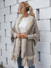 Load image into Gallery viewer, Womens Leopard Sweater Autumn / Winter Wool Collar Cardigan Shawl Knitted Coat
