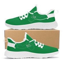 Load image into Gallery viewer, Ti Amo I love you - Exclusive Brand  - Fun Green -  Double Heart - Womens Mesh Knit Shoes - White Soles
