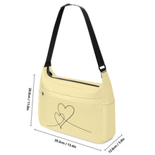 Load image into Gallery viewer, Ti Amo I love you - Exclusive Brand - Buttermilk - Double Script Heart - Journey Computer Shoulder Bag

