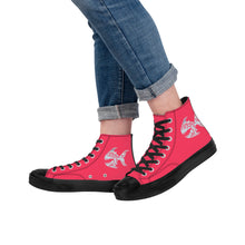 Load image into Gallery viewer, Ti Amo I love you - Exclusive Brand  - Radical Red - Angry Fish - High Top Canvas Shoes - Black  Soles
