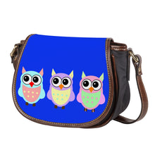 Load image into Gallery viewer, Ti Amo I love you - Exclusive Brand  - Blue Blue Eyes - 3 Owls -  Saddle Bag
