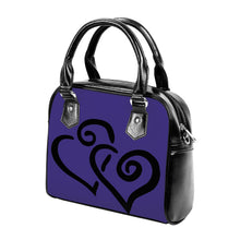 Load image into Gallery viewer, Ti Amo I love you - Exclusive Brand - Minsk Blue - Double Black Heart -  Shoulder Handbag
