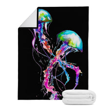 Load image into Gallery viewer, Ti Amo I love you - Exclusive Brand - Black - Jellyfish - Micro Fleece Blankets
