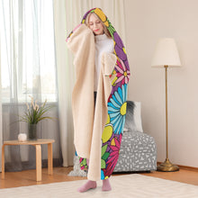 Load image into Gallery viewer, Ti Amo I love you- Exclusive Brand - Colorful Flowers - Hooded Blanket
