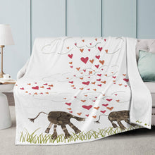 Load image into Gallery viewer, Ti Amo I love you - Exclusive Brand - Child&#39;s Elephant Drawing with Heart Clouds - Blankets
