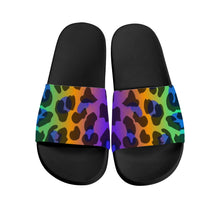 Load image into Gallery viewer, Ti Amo I love you  - Exclusive Brand  - Rainbow Animal Print 2 - Womens Slide Sandals - Black Soles
