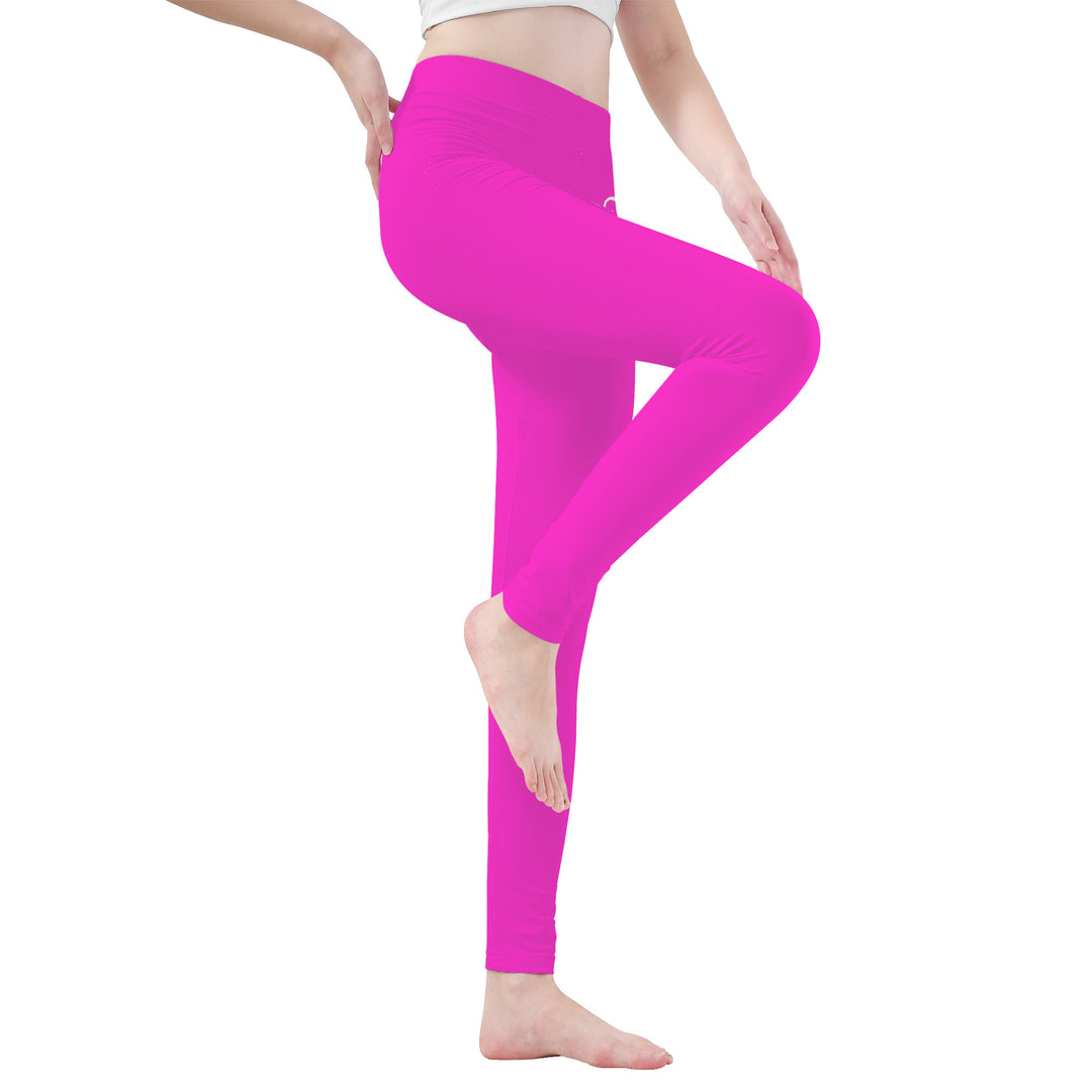 Ti Amo I love you - Exclusive Brand  - Razzle Dazzle Rose -  White Daisy -  Yoga Leggings