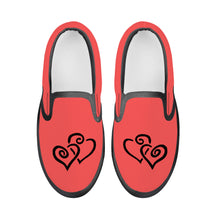 Load image into Gallery viewer, Ti Amo I love you - Exclusive Brand - Persimmon - Double Black Heart - Kids Slip-on shoes - Black Soles
