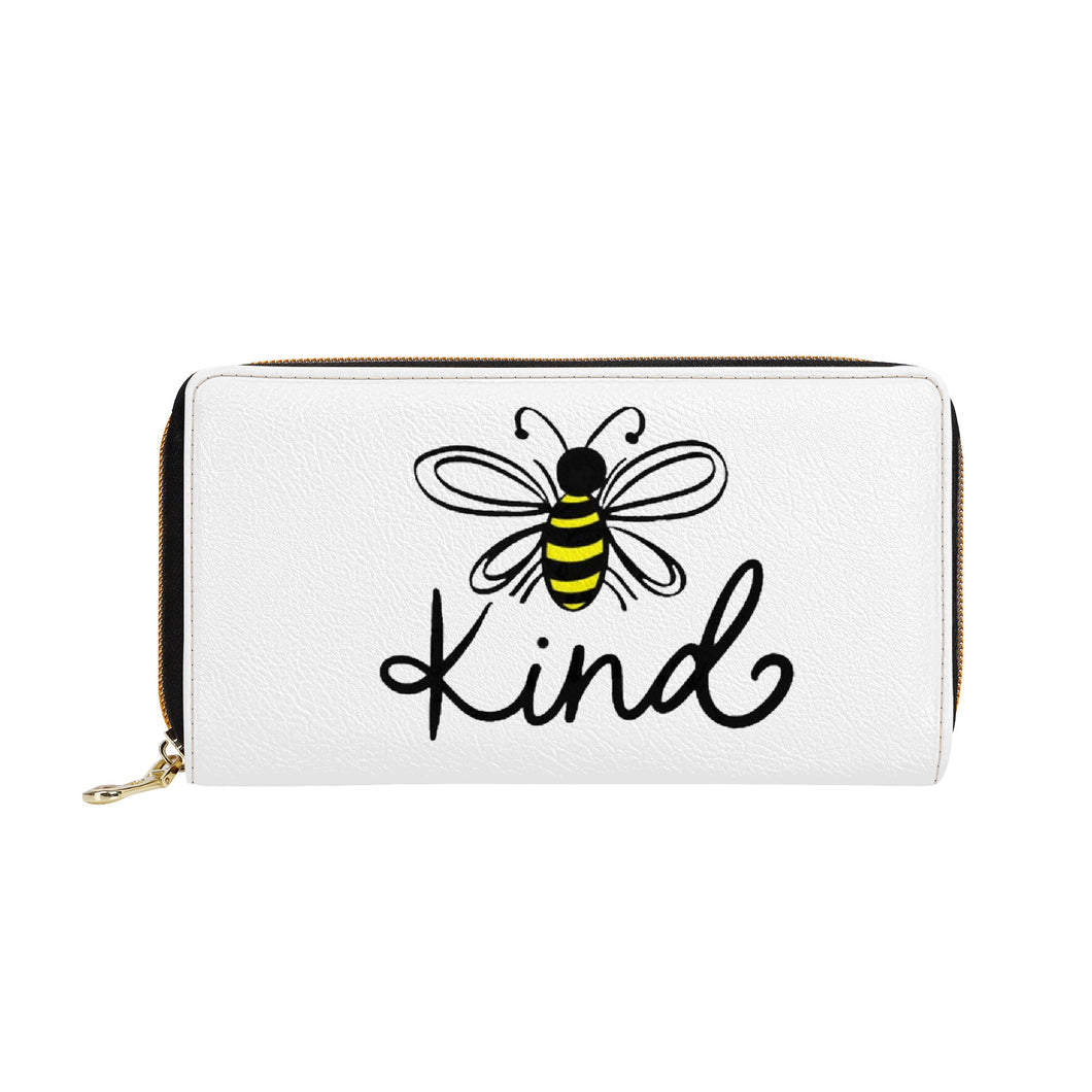 Ti Amo I love you - Exclusive Brand  - White - Bee Kind - Zipper Purse Clutch Bag