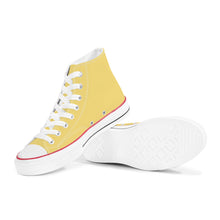 Load image into Gallery viewer, Ti Amo I love you - Exclusive Brand - Sweet Corn - White Daisy - High Top Canvas Shoes - White Soles
