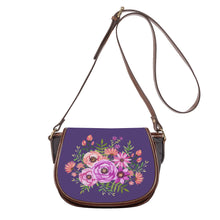 Load image into Gallery viewer, Ti Amo I love you - Exclusive Brand - Cyber Grape - Floral Bouquet - Saddle Bag
