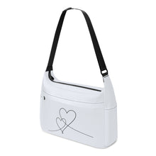 Load image into Gallery viewer, Ti Amo I love you - Exclusive Brand - Aircraft White - Double Script Heart - Journey Computer Shoulder Bag
