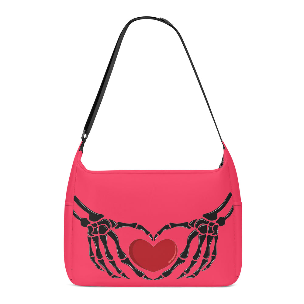 Ti Amo I love you - Exclusive Brand - Radical Red - Skeleton Heart Hands  -  Journey Computer Shoulder Bag