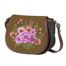 Load image into Gallery viewer, Ti Amo I love you - Exclusive Brand - Peanut - Floral Bouquet - Saddle Bag
