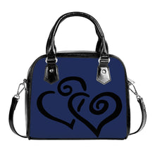 Load image into Gallery viewer, Ti Amo I love you - Exclusive Brand - Massachusetts Blue - Double Black Heart -  Shoulder Handbag
