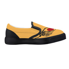 Load image into Gallery viewer, Ti Amo I love you - Exclusive Brand - Light Orange - Skeleton Hands with Heart  - Kids Slip-on shoes - Black Soles
