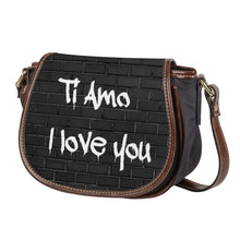 Load image into Gallery viewer, Ti Amo I love you - Exclusive Brand - Black - White Logo - Saddle Bag
