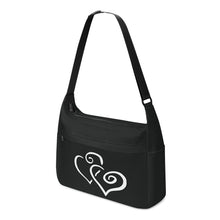 Load image into Gallery viewer, Ti Amo I love you - Exclusive Brand - Black Pepper - Double White Heart - Journey Computer Shoulder Bag
