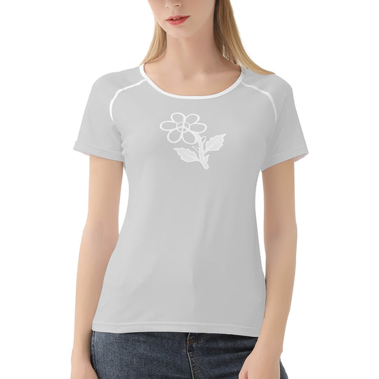 Ti Amo I love you - Exclusive Brand  - Alto Gray - White Daisy - Women's T shirt