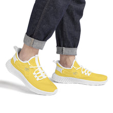 Load image into Gallery viewer, Ti Amo I love you - Exclusive Brand  - Mustard Yellow -  Double Heart - Womens Mesh Knit Shoes - White Soles
