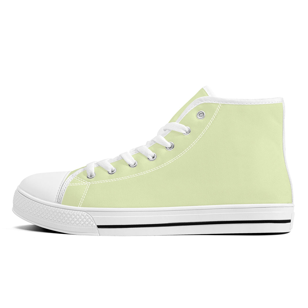 Ti Amo I love you  - Exclusive Brand - Beryl Green - Unisex High-Top Canvas Shoes - White Soles