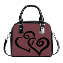 Load image into Gallery viewer, Ti Amo I love you - Exclusive Brand - Loganberry - Double Black Heart -  Shoulder Handbag
